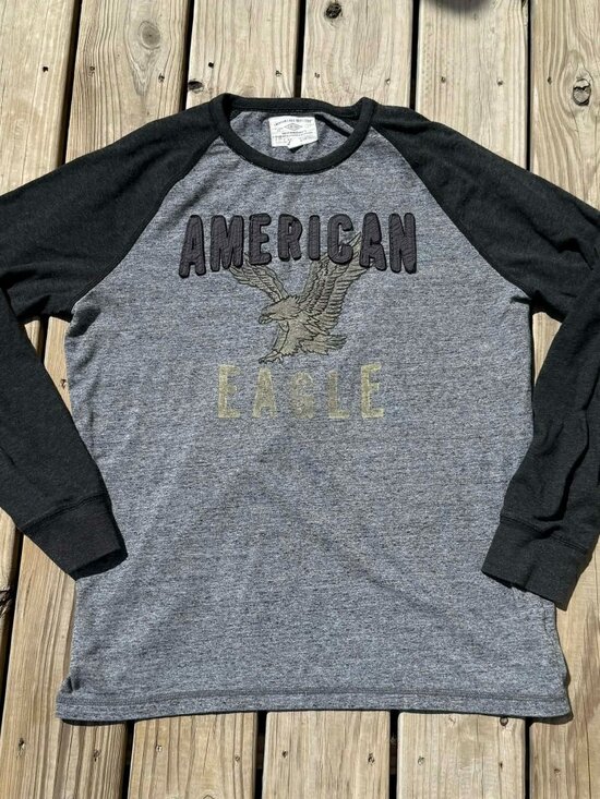 American Eagle Outfitters Other - American Eagle Raglan Graphic Tee Y2K Grunge Vintage Streetwear Layering 3245